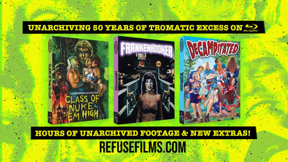 Frankenhooker, Nuke 'Em High, Decampitated, TromArchive, Refuse Films, Trailer. 